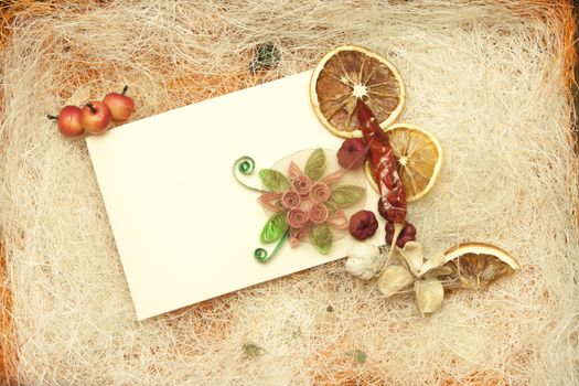 Stylish desing with invitation card and lemons 