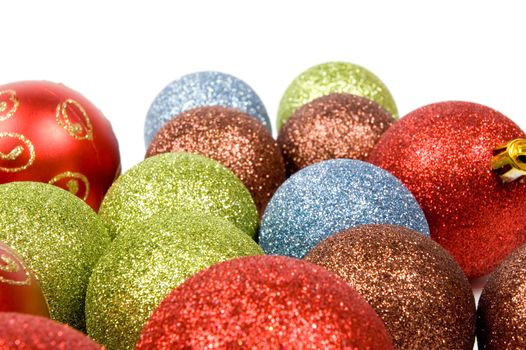 colorful christmas balls  isolated on a white background