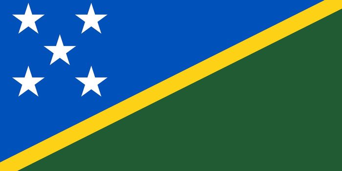 The national flag of Solomon Islands