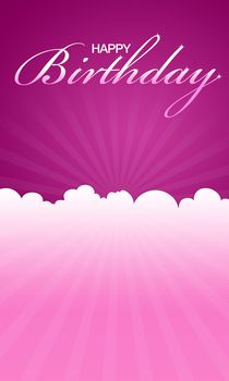 High resolution pink happy birthday card ready to print.