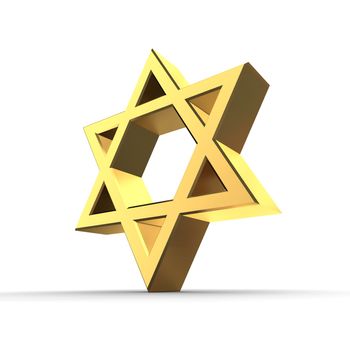 shiny 3d Star of David made of gold