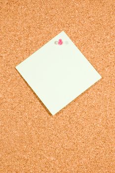 memo board with empty note  on white background