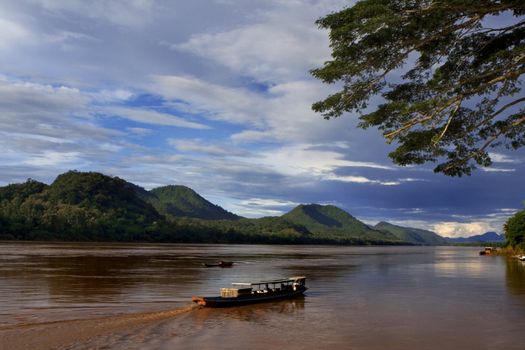 View over the Mekong river, Luang Prabang 