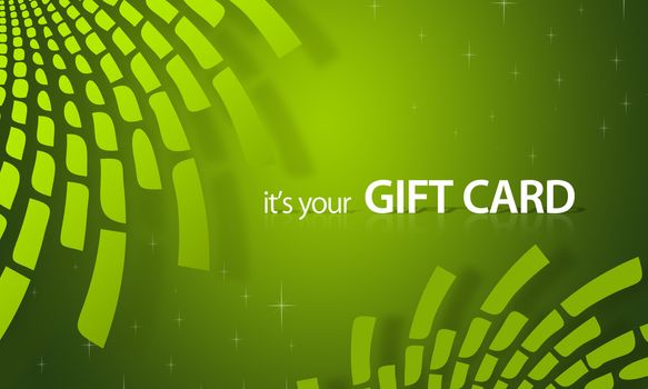 High resolution gift card graphic with green elements ready to print.