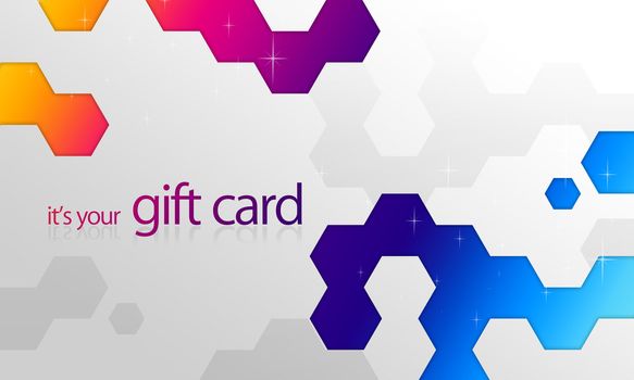 High resolution gift card graphic with rainbow elements ready to print.