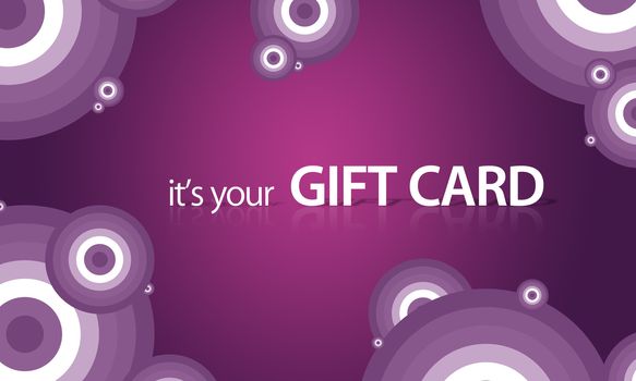 High resolution gift card graphic with purple elements ready to print.