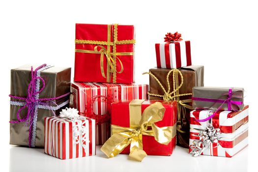 Christmas gifts isolated on a white background