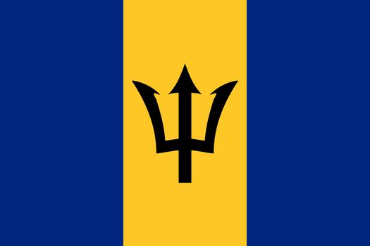 The national flag of Barbados