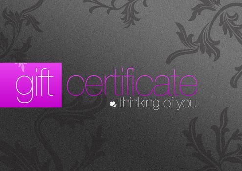 Gift Certificate with floral ornaments.