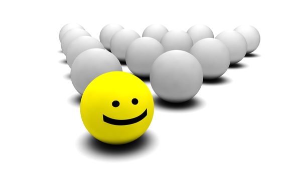 3D Round Smiley Faces as Background Abstract