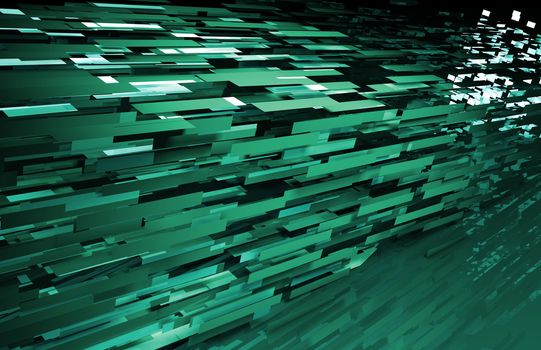 Abstract Geometric Background with a 3d Data Art