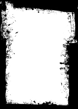 Black grunge background border with blank white space
