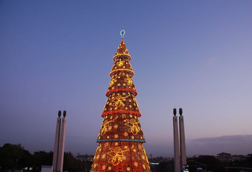 beautiful and tall Christmas tree in Lisbon