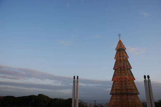 beautiful and tall Christmas tree in Lisbon