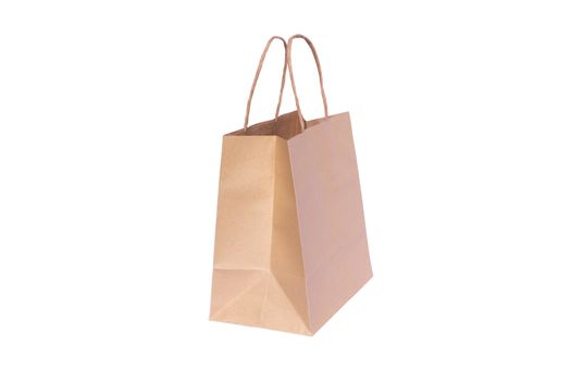 Shopping paper bag isolated on white background.