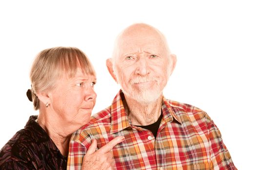 Senior woman in argument with an elder man