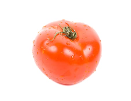 red ripe tomato, isolated over white background