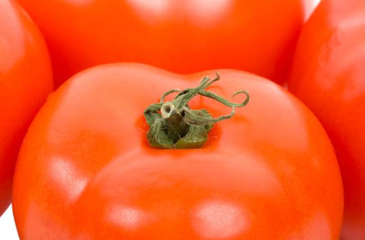 close-up big red ripe tomato macro shot