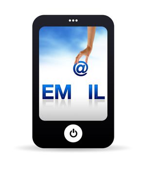 High resolution Mobile phone graphic with the word Email