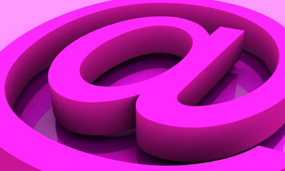 Email symbol in pink color scheme.
