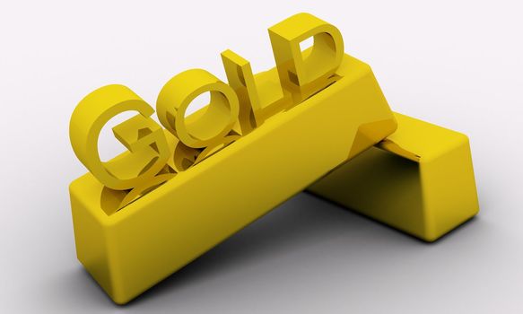Two gold bars with Gold text
