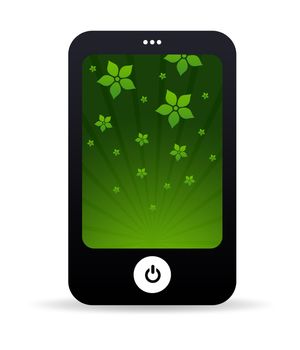 High resolution mobile phone graphic with flower background. 