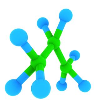 Isolated 3d model of propane - C3H8 molecule
