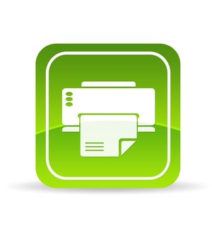 High resolution green printer icon on white background.