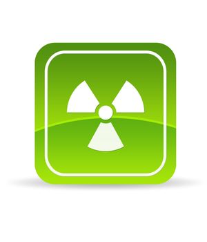 High resolution green radiation icon on white background.