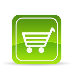 High resolution green ecommerce icon on white background.