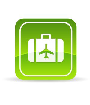 High resolution green travel icon on white background.