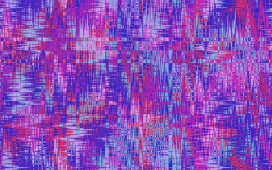 distorted overlapping pink and purple shapes create an interwoven pattern