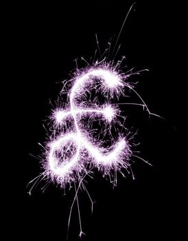 a pink coloured sparking pound symbol, conceptual of gay spending power in the UK