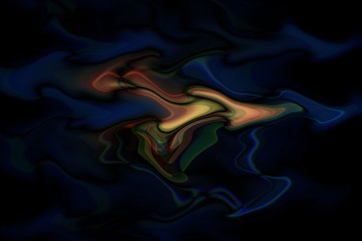 A kalaidescope of colour and pattern swirls on dark background