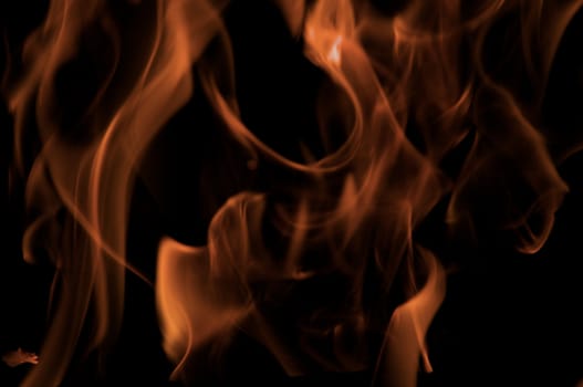 An abstract composition of fire on black