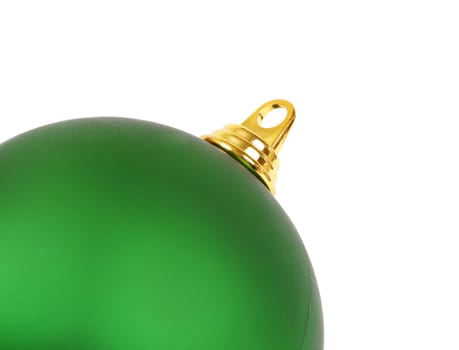 A Christmas ball angled on white