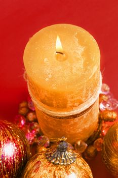 Festive christmas candle
