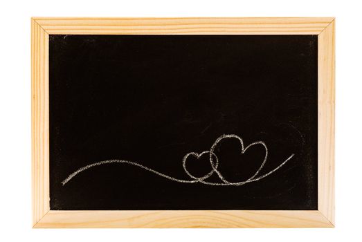 Love border background write on the blackboard.