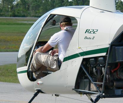 Helicopter flight training in progress