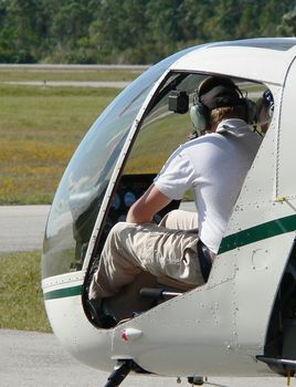 Helicopter flight training in progress