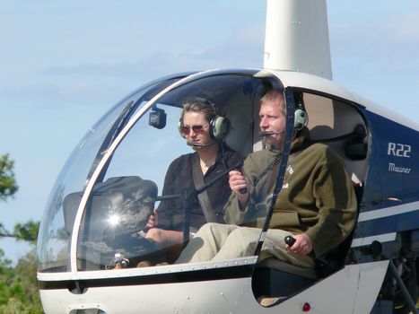 Helicopter flight training in progress