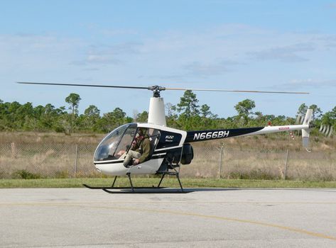 Helicopter flight training in progress