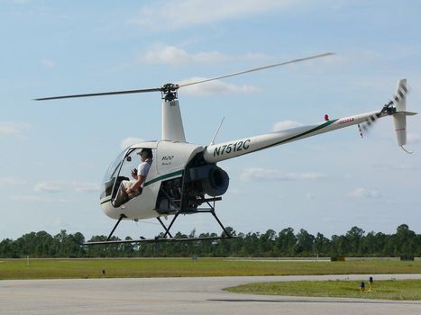 Helicopter flight training in progress