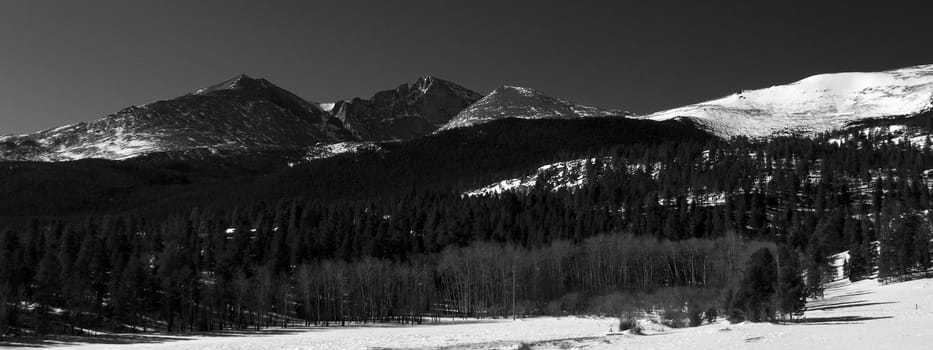 Winter sun on Longs Peak (elevation 14,259 feet).