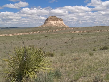 One of the Pawnee Buttes of Eastern Colorado. The Buttes were popularized as the "Rattlesnake Buttes" by author James Michener.