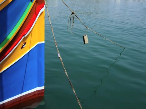 Traditional colors of the traditional Malta fishing boats, commonly known as luzzu or dghajsa.