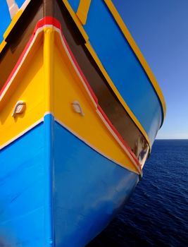 Traditional colors and eyes found on the traditional Malta fishing boats, commonly known as luzzu or dghajsa. The eyes are said to come down from Phoenician and Egyptian times.