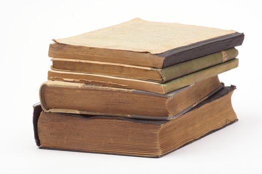 Stack of old books,isolated