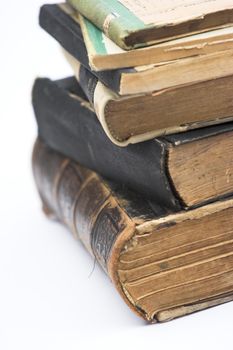 Stack of old books,isolated