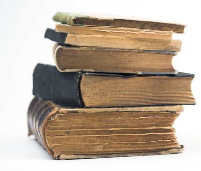 Stack of old books,isolated